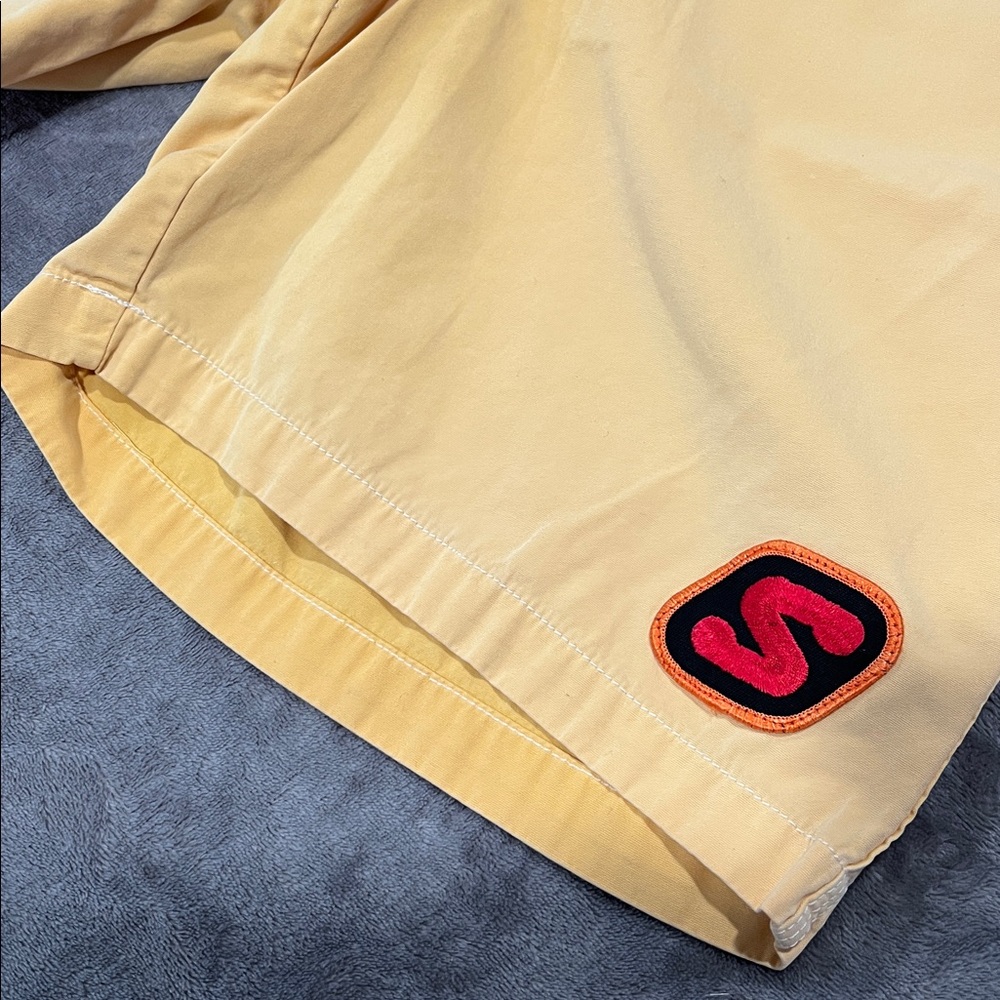 Vintage STUSSY Men's Yellow Swim Shorts MADE IN USA 🇺🇸 - Picture 3 of 13
